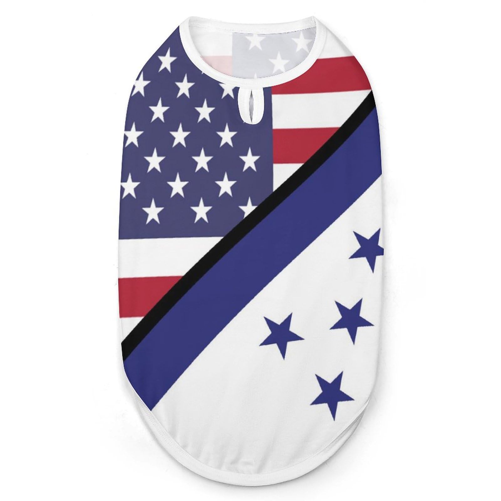 U.S. and Honduras Flag Cute Dog Shirts Soft Breathable Pet Tank Top Sleeveless Vest Cat Clothes S