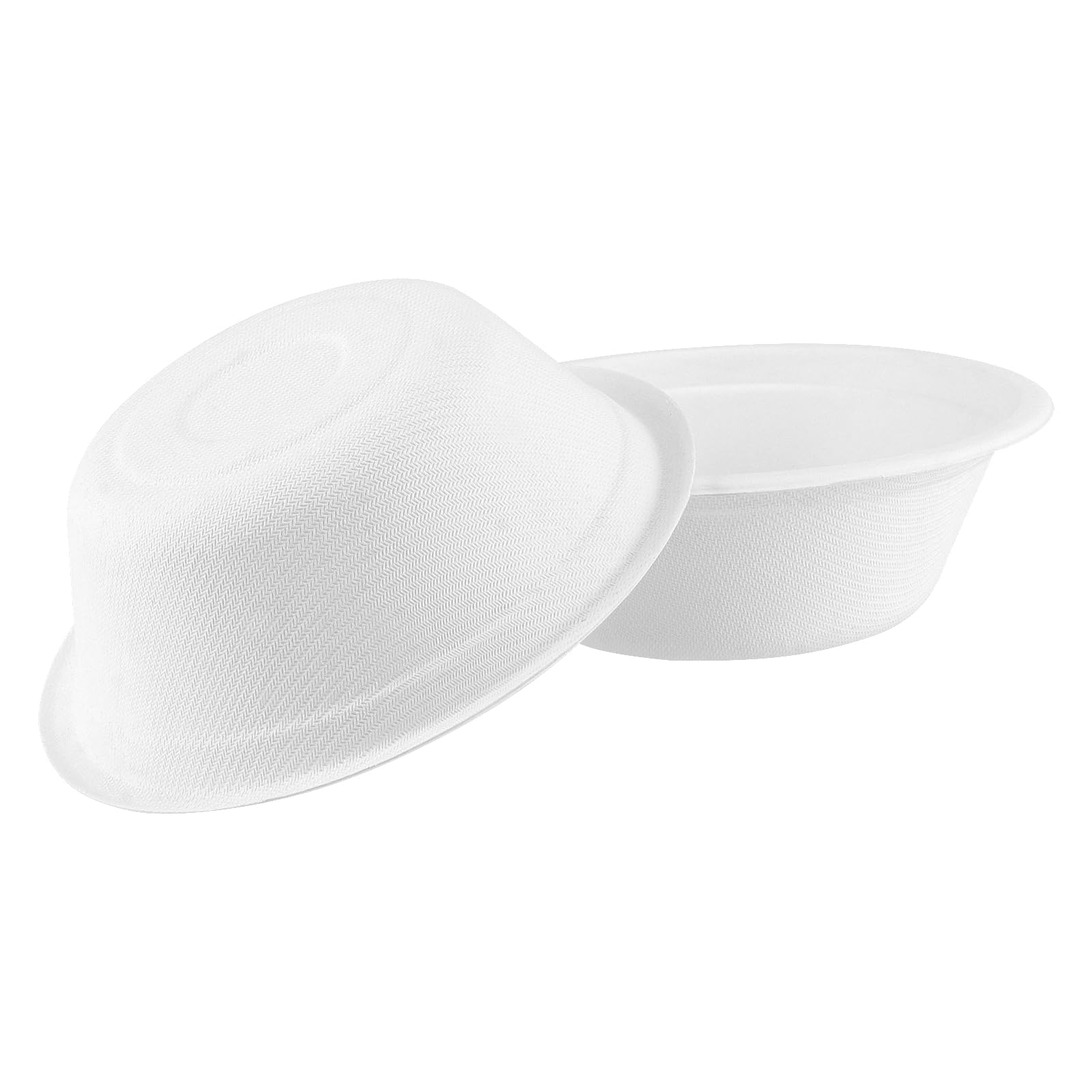 KEILEOHO 200 Pezzi Ciotole Usa e Getta 350 ml, Ciotole Biodegradabili e Compostabili in Bagassa di Canna da Zucchero, Piatti Fondi Monouso per Feste Barbecue Picnic, Bianco 13.5 cm