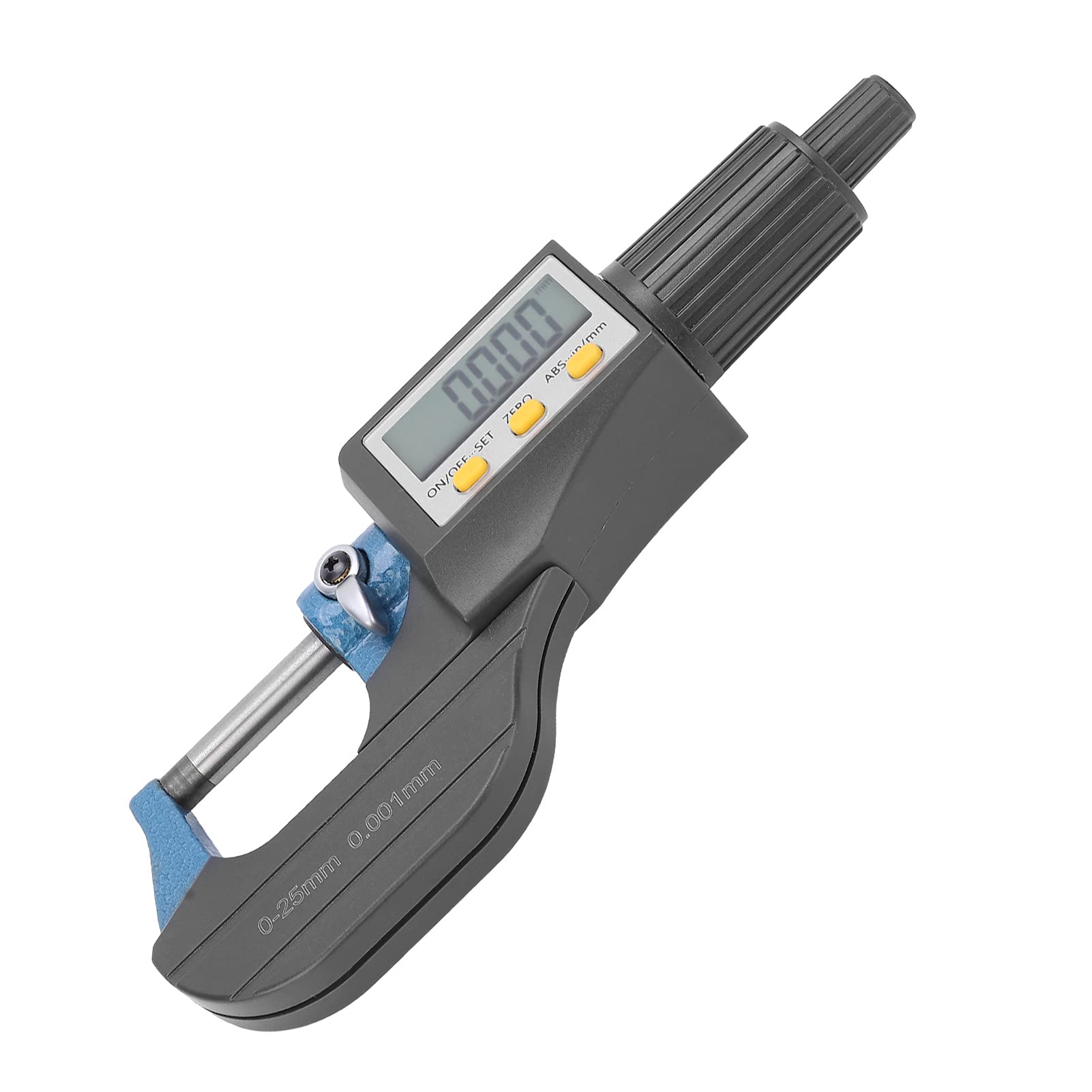 Digitales Mikrometer, LCD-Display, hochpräzises Messwerkzeug mit Feinabstimmungsratsche für Wandstärkenmessung, professionelle Hartmetallsonde, ergonomisches Design, 0,25 m