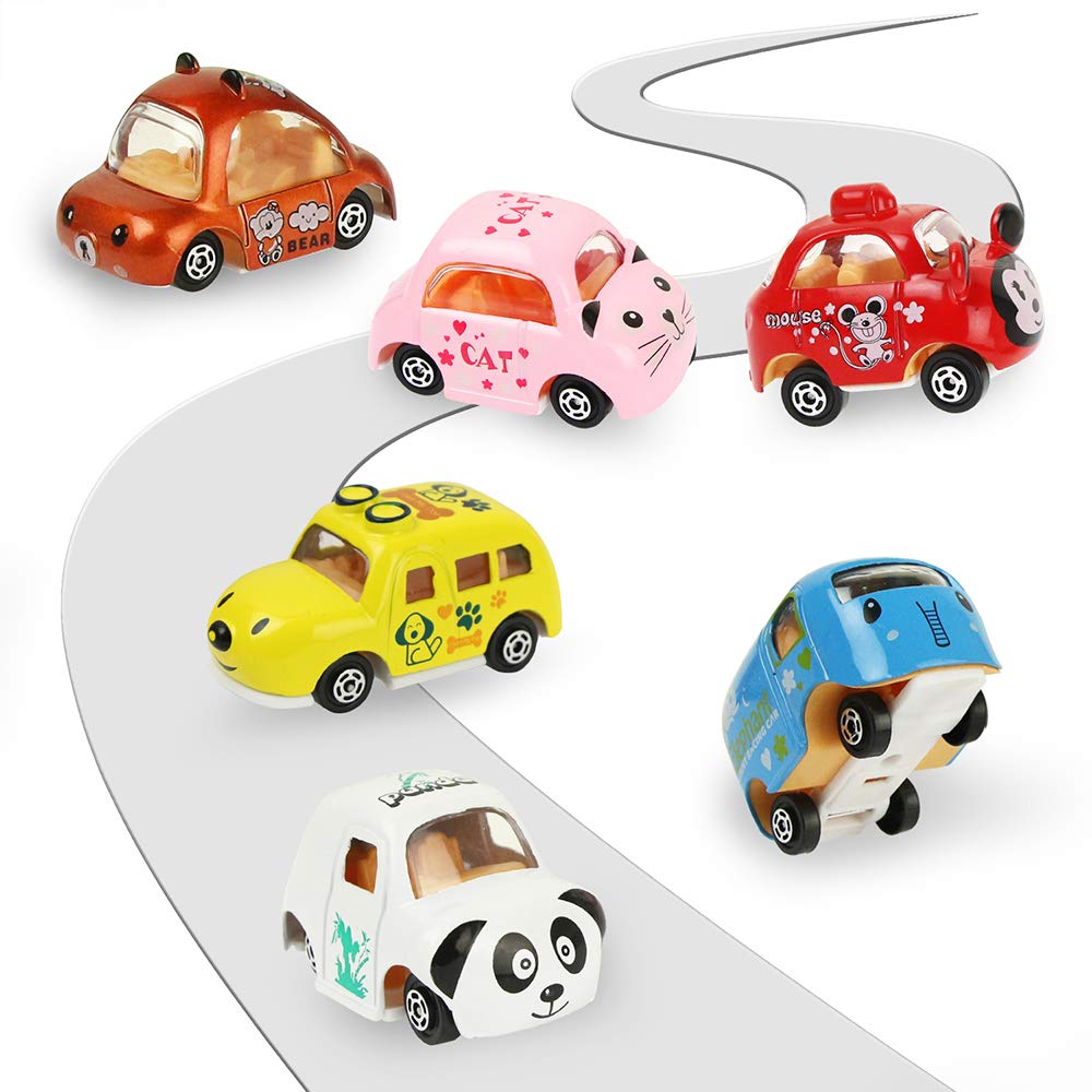 Amazon.co.jp: Coolplay 6台セット ミニカー 車おもちゃ 動物カー 合金