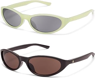 Appassal Retro Y2K Wrap Around Oval Sunglasses AP3741 | Sporty Running UV400 Sun Glasses for Women Men Shades Rave