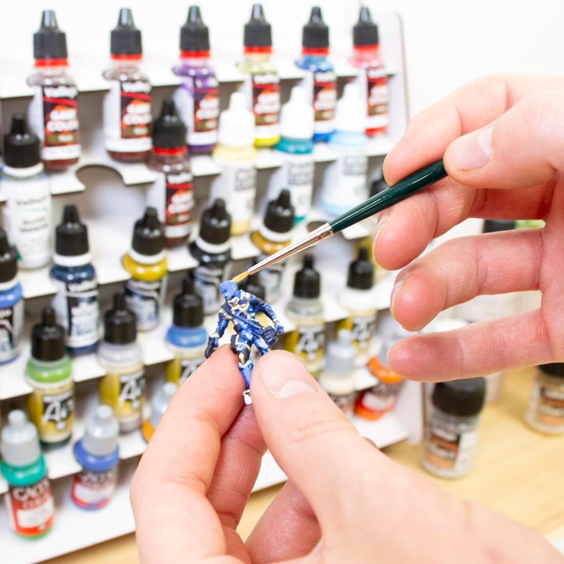 Hartem - Paint Organizer | Wall-Mounted Acrylic Holder for Model Paints & Brushes | Acrylic Paint Rack Stand for Miniature Painting | Holds 43 Bottles 0,57 or 0,60 fl oz