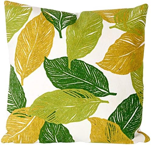 Liora Manne Visions I Mystic Leaf Indoor/Outdoor Pillow, 20" X 20" Square, Green