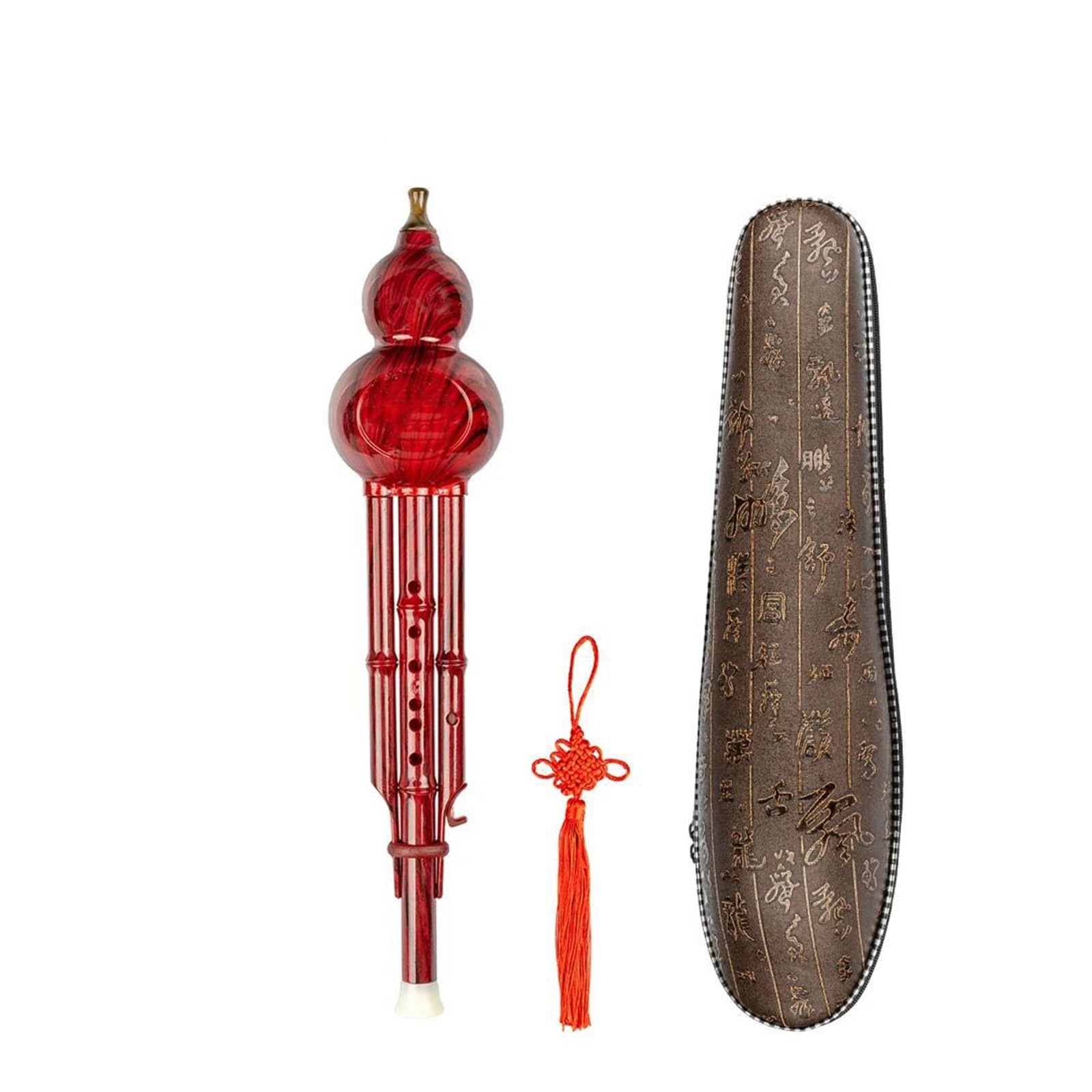 Hulusi Instrumento Instrumento Étnico Chino De 2 Tonos Con Llave C, Calabaza Hulusi, Flauta De Cucurbitáceas, Tubos De Resina, Instrumento De Viento Con Estuche