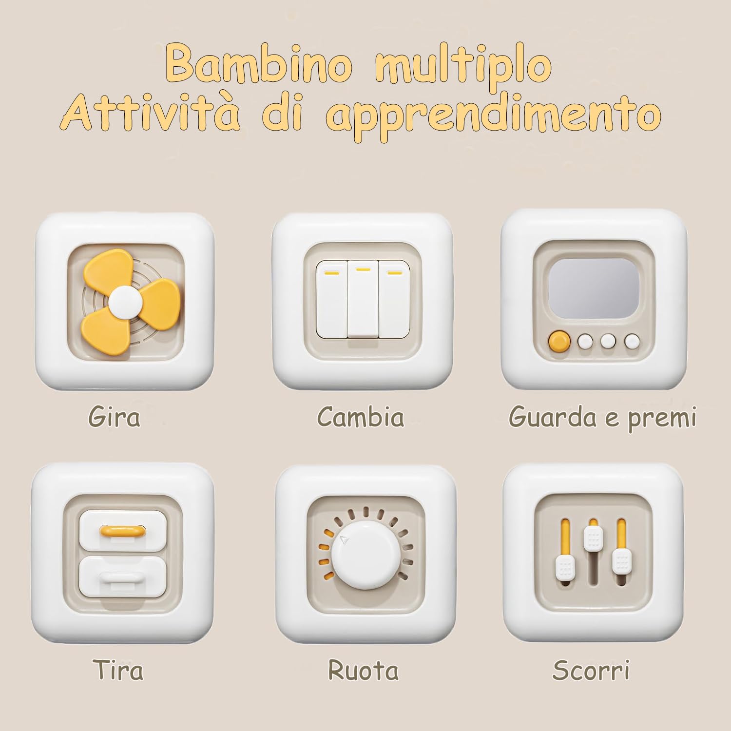 Loyzico Cubo Occupato 6 in 1, Giocattoli per Bambini per Bambine di 1 Anno, Giochi Sensoriali Montessori, Giocattoli da Viaggio per Bambini da 1 a 3 Anni, Regali per Bambini da 12 Mesi in su