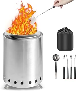 Tabletop Fire Pit Outdoor, Wood Pellet Table Top Firepit, 7 Inch Mini Fi...