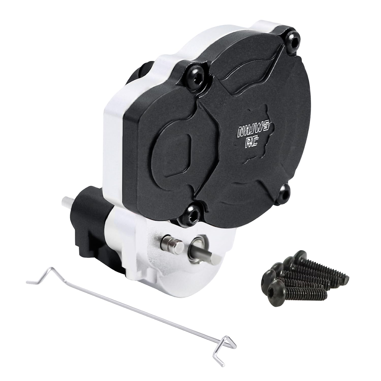 Metal Transmission Gearbox with Bracket for FMS FCX24 1/24 Power Wagon FCX18 Land Cruiser LC80 K5 Blazer RC Crawler Upgrade Part (Black)