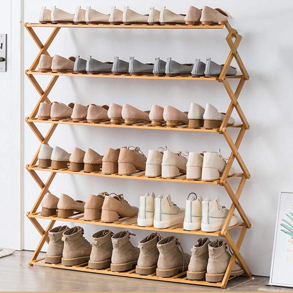 ZKHD Household Multi-Layer Simple Shoe Rack, Storage Rack at The Door, Dormitory Free Installation of Foldable Shoe Cabinet,Six Floors,100cm