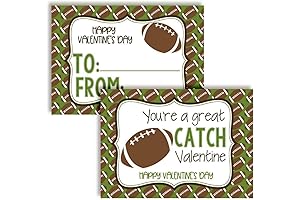 You're A Great Catch Football Themed Valentine's Day Cards for Kids