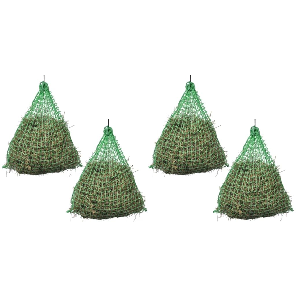 Siatki na sianę, 4 szt., okrągłe, 0,75 x 0,75 m, z polipropylenu, wielkość oczek 45 x 45 mm, odporne na warunki atmosferyczne, do koni, kucyków, stajni, pastwiska, wybiegu i karmienia