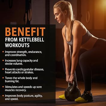 Vinyl Kettle bell Weight Set Exercise Home Gym Fitness Workout 4-20kg |Vinyl & Cast Iron Kettle bells Correct Shape And Size | Home And Gym Fitness Workout
