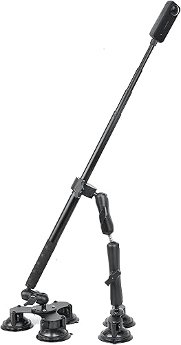 Fotoleey Kit de montaje de coche con succión para cámara 360 para Insta360 X4X3Ace ProAce, GoPro Max, Hero 12111098, 5 ventosas con súper abrazadera