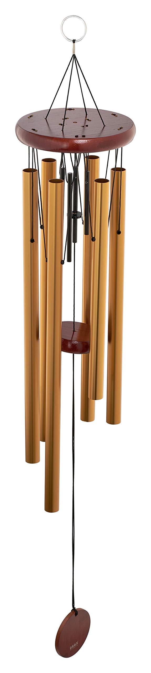 Brooklyn Basix 36" Long Dueling Chime for Patio, Garden, Terrace and Balcony - Beautiful Outdoor Decor - Easy to Install Wind Chimes - Durable and Hand Tuned (Cherry/Gold/Black Inner)