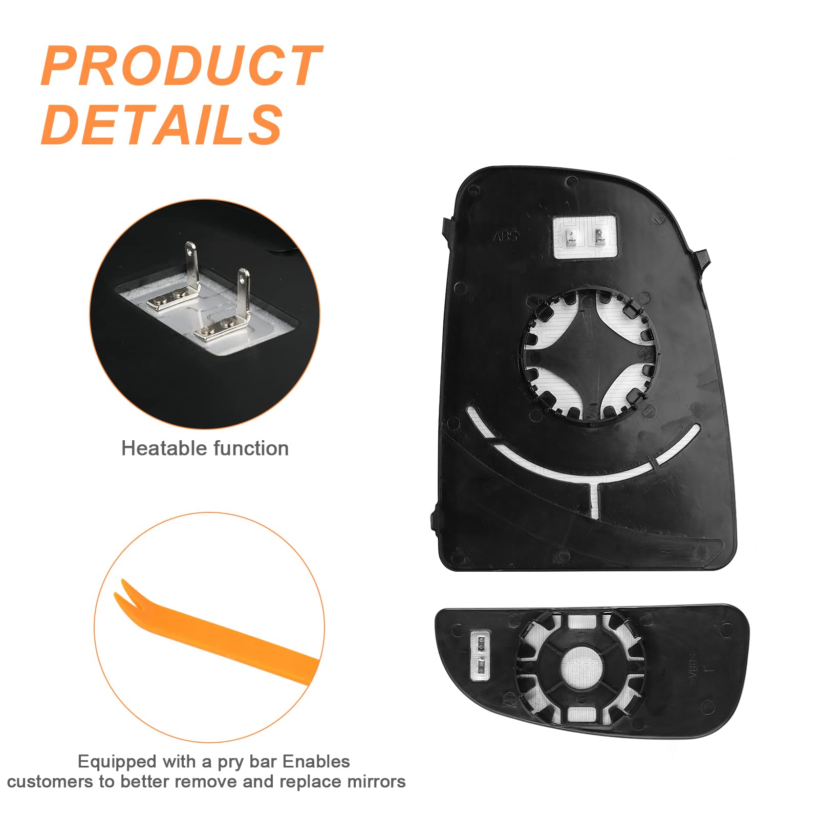 TTCR-II Vetro Specchietto Retrovisore Riscaldato Destro – Compatibile Con Fiat Ducato, Citroen Jumper E Peugeot Boxer (2006-2021) – Con Base E Spudger Per Montaggio