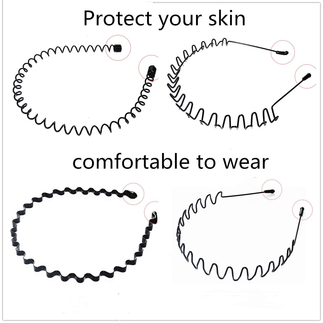 Amazon.com : 10 Pack Metal Hair Bands for Men Women Unisex Black Metal Headband  Hair Hoop Spring Wavy Hairband Sports Outdoors Headbands Headwear  Accessories : Beauty & Personal Care