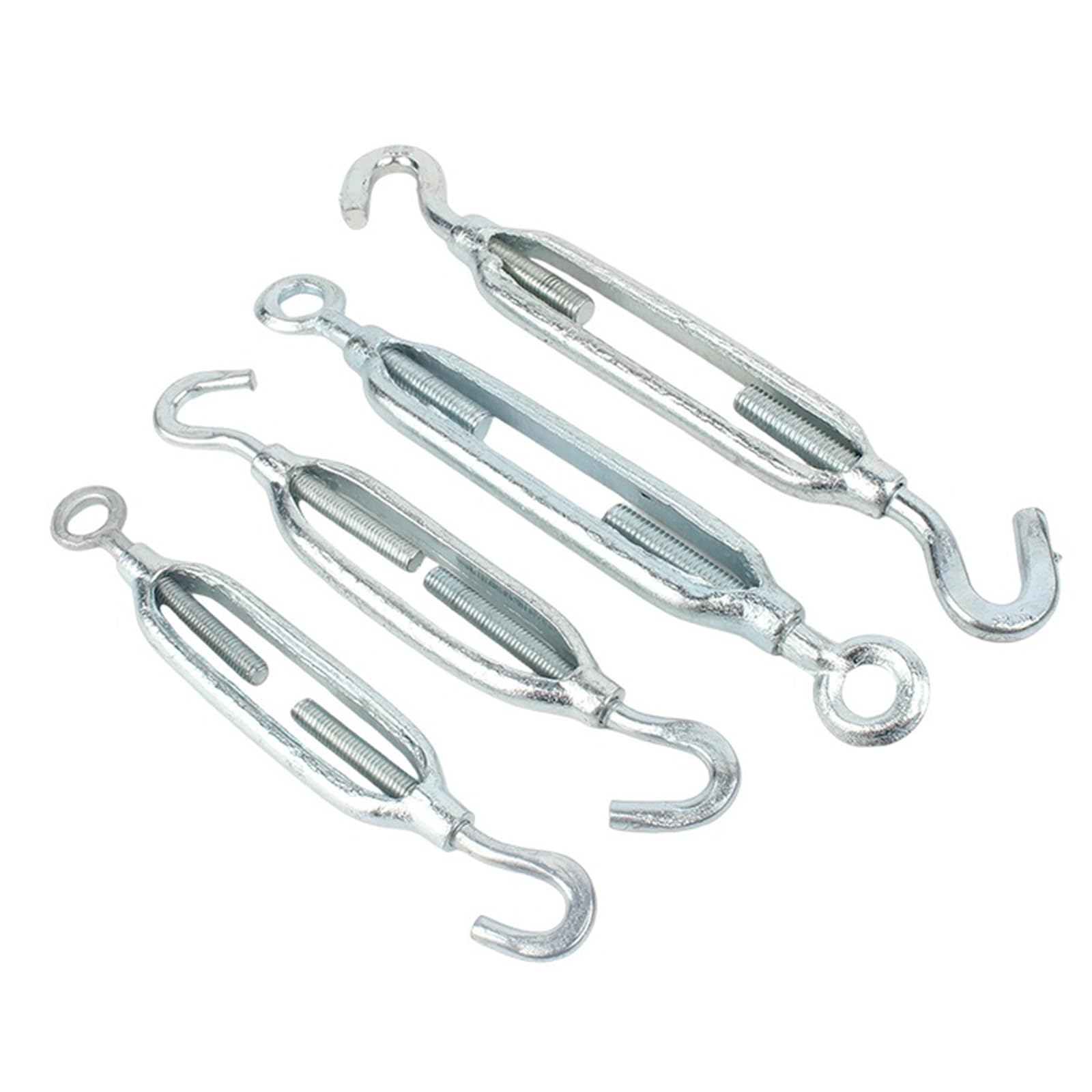 Tensores de acero galvanizado M14 con ojo y ojo/gancho y ojo/gancho y gancho for cables de tensión, cuerdas y cadenas((eye-eye) M14,5pcs)