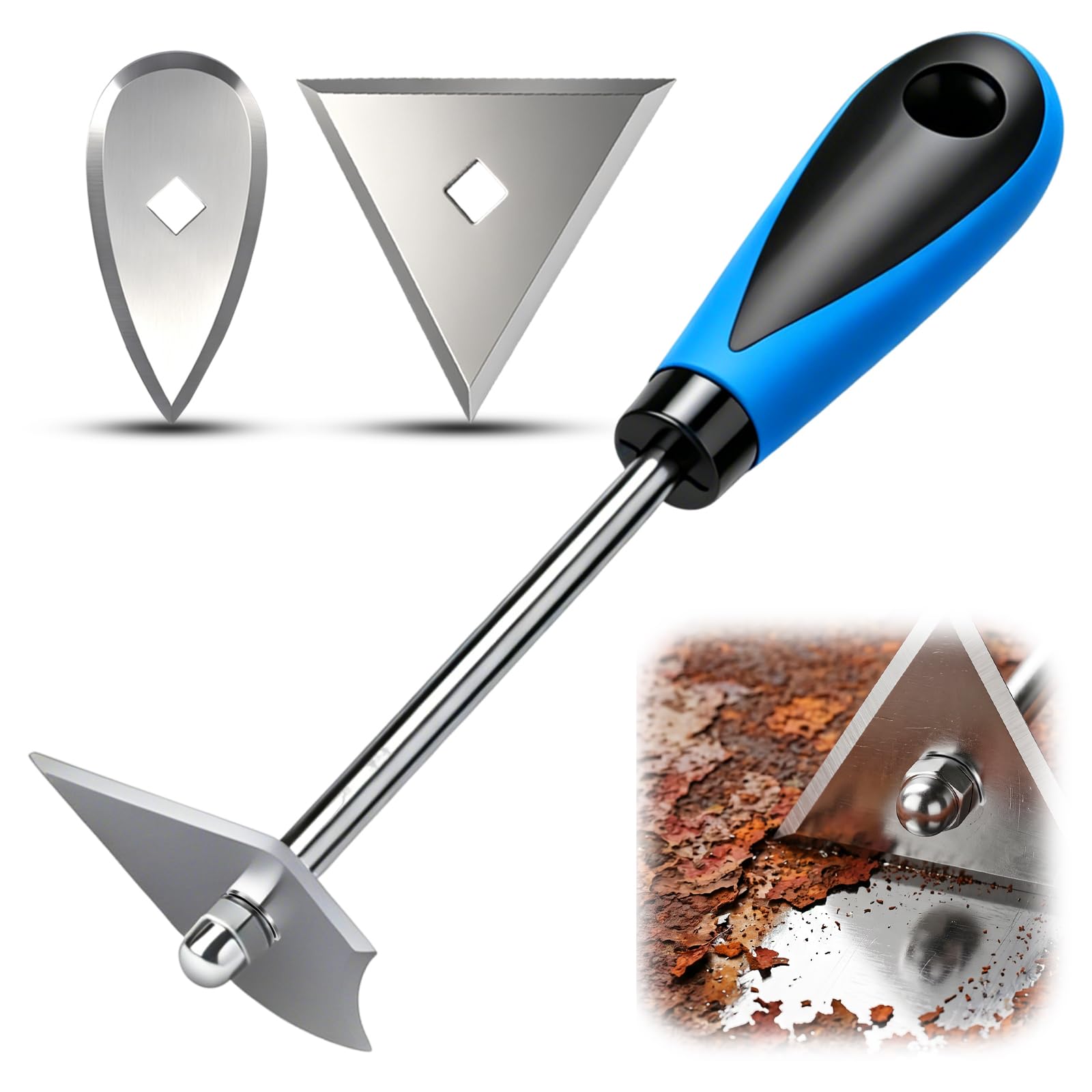Paint Stripper Tool, 3 Replaceable Stainless Steel Blade for Removing Paint, Rust and Adhesive, Ideal for Walls, Metal Surfaces, Suitable for DIY Homeowners, Decorators & Tradesmen