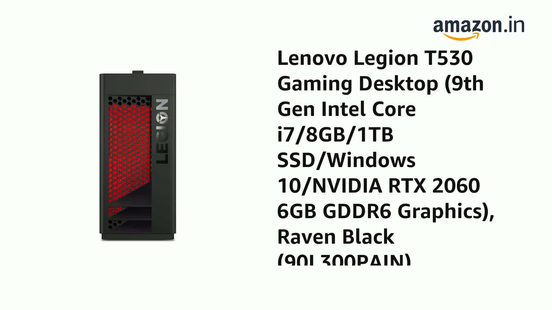 Lenovo Legion T530 Gaming Desktop (9th Gen Intel Core i7/8GB/1TB 
