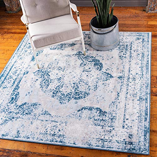 Unique Loom Sofia Traditional Area Rug, 8' 0 x 8' 0, Blue