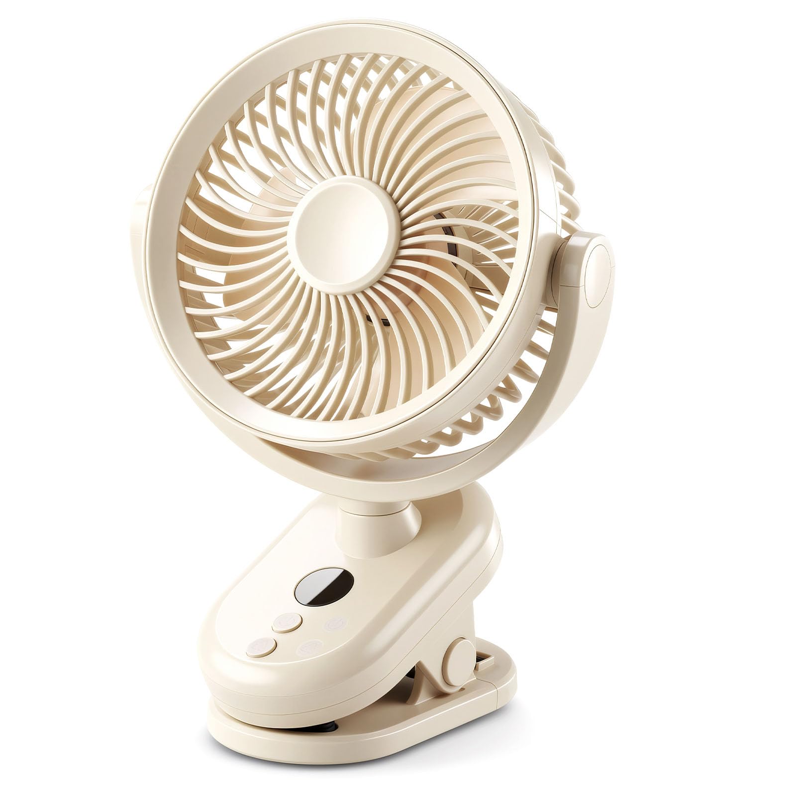 Ventilatore Piccolo da Tavolo con Clip e Luci LED, Miniventilatore USB da Scrivania a Batteria da 5000mAh, 1-100 Velocità Regolabili, Ventilatore Ricaricabile Portatile per Passeggino Auto Campeggio