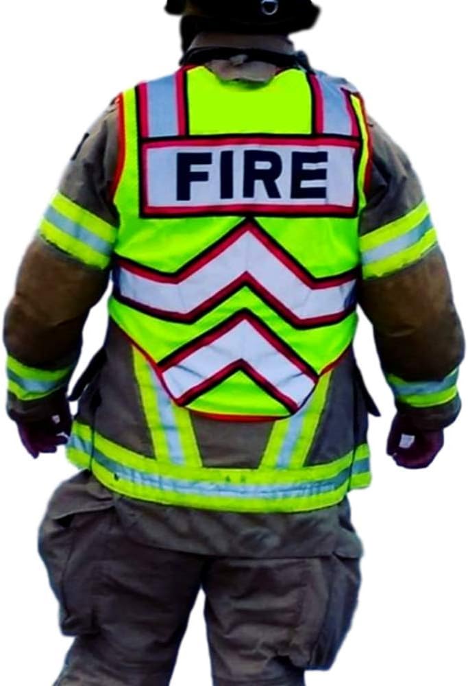 FIRE NINJA - Ultrabright Safety Fire Vest | Class 2 Reflective - High Visibility - Double Breakaway Zipper
