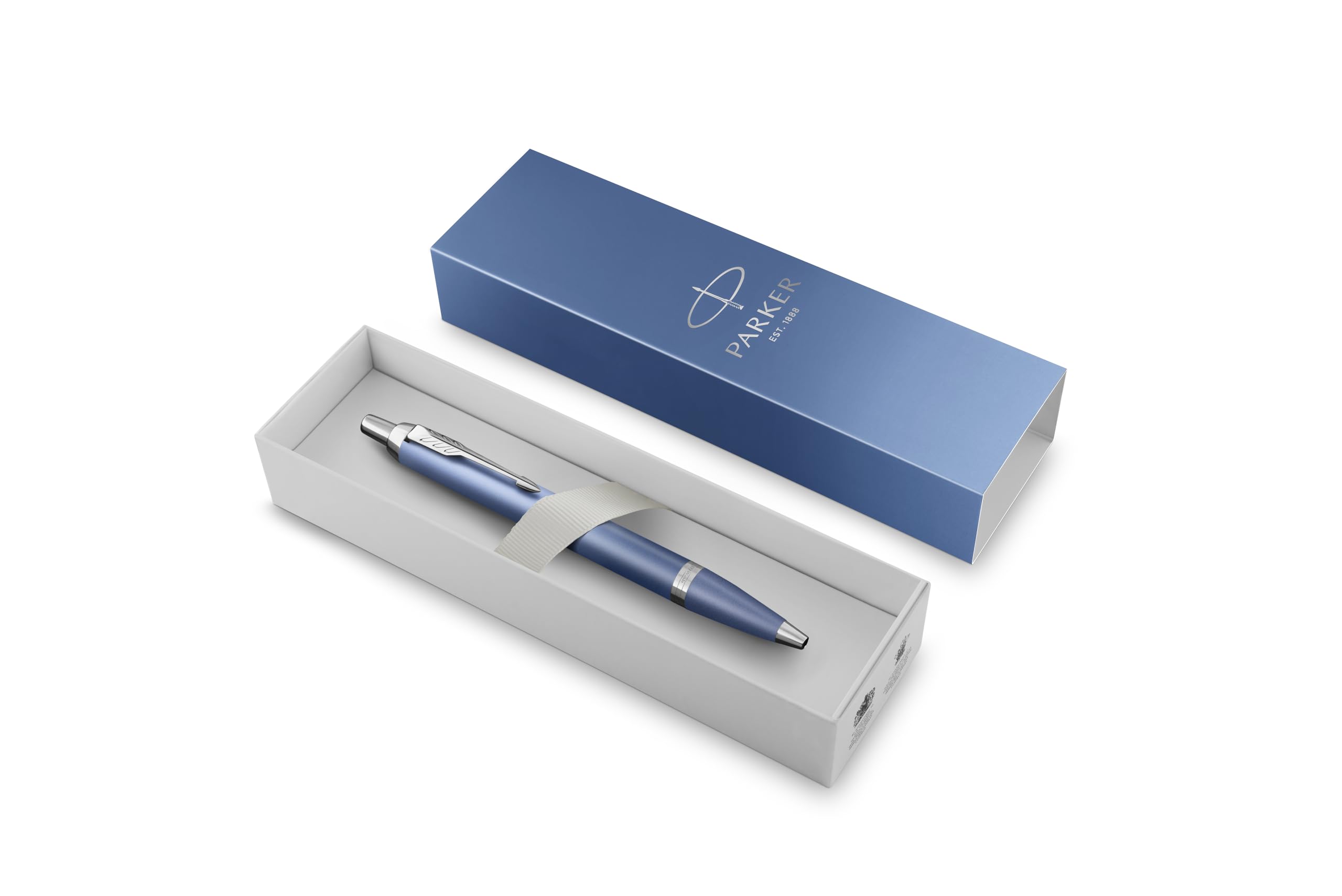 PARKER IM Rituals - Stylo à bille Blue CT avec gravure - De qualité supérieure - Boîte cadeau - Cadeau personnalisé - Anniversaire - Bleu