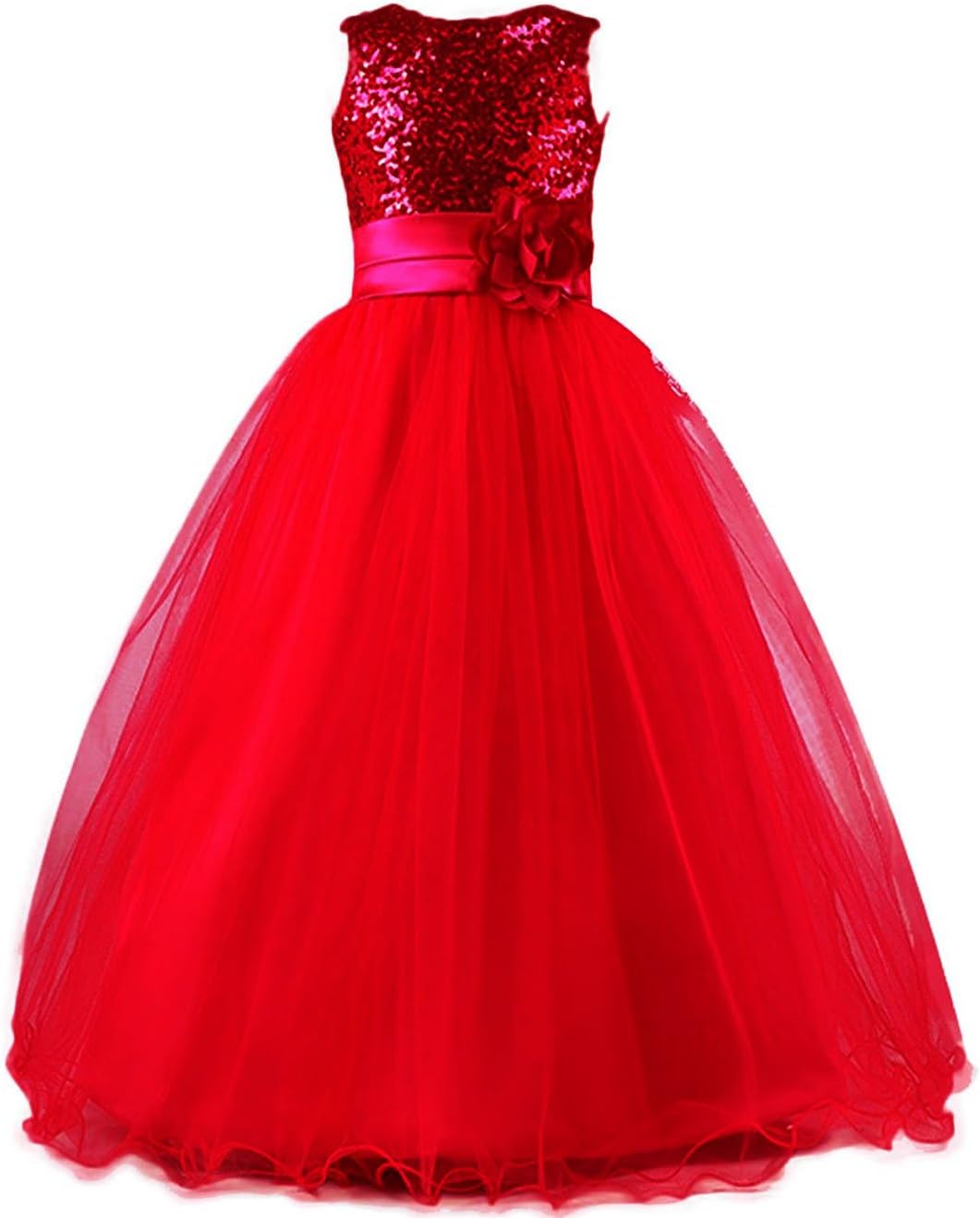 WAWALI Flowers Girls Sequins Foraml Party Dresses Ball Gowns