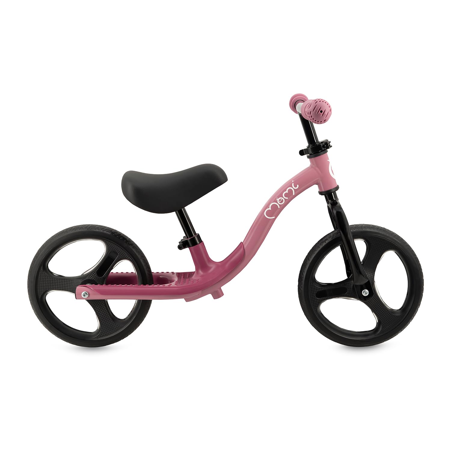 Momi Bicicletta senza pedali ISOKA per bambini 2+ anni (max 35 kg), telaio in metallo leggero 3,5 kg, regolazione altezza manubrio e sella senza attrezzi, ruote in gomma TPR con LED