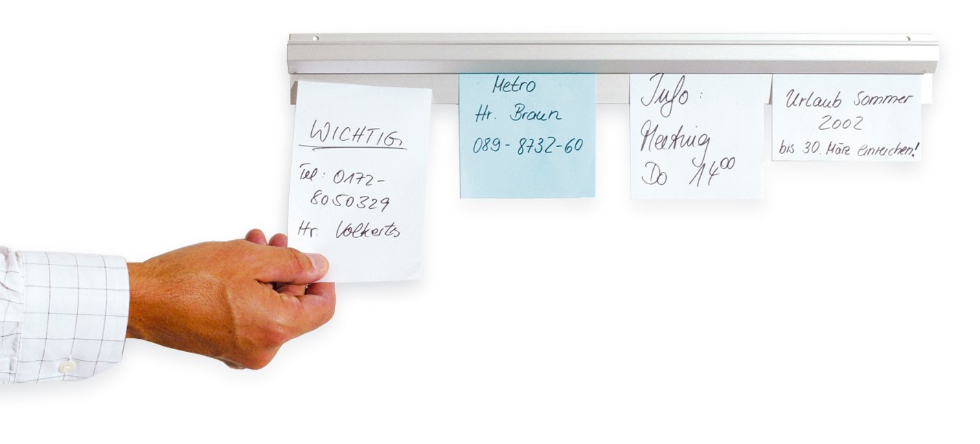 magnetoplanCatch-Ball 21009500 Document Rail Anodised Aluminium 500 mm White