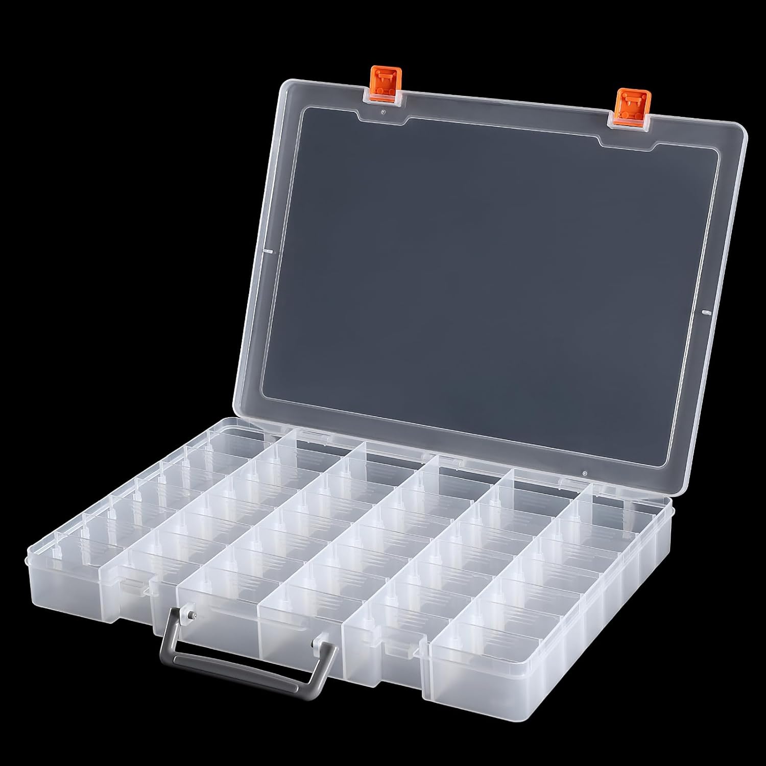 Udefineit 2 Pack Large 48 Grids Clear Plastic Organizer Boxes with Adjustable Dividers, Jewlery Storages Bead Organizers Rock Collection Boxes, Compartment Containers for Nail/Tackle/Screw/Arts/Craft - Image 8