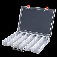 Vista 8 de Udefineit 2 Pack Large 48 Grids Clear Plastic Organizer Boxes with Adjustable Dividers, Jewlery Storages Bead Organizers Rock Collection Boxes
