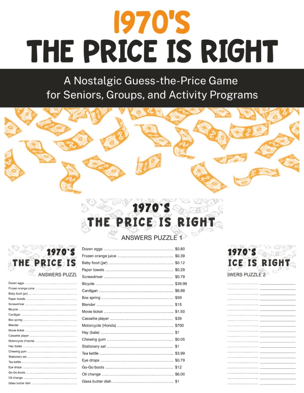 The Price Is Right: 1970s Senior Activity Book — 380 Items to Guess the Price: A Retro Guess-the-Price Game for Seniors, Groups, and Activity Programs