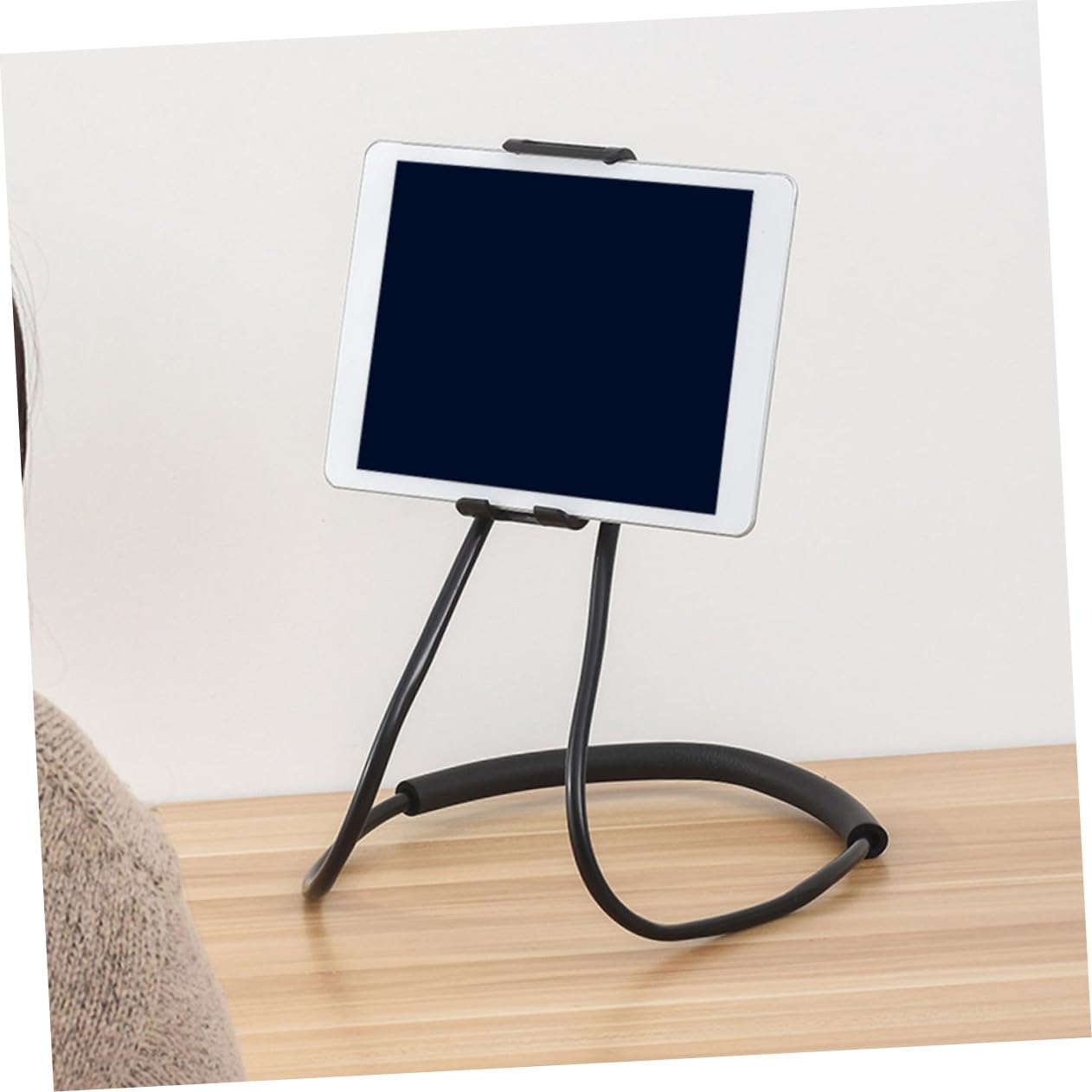 iplusmile Soporte para Teléfono Móvil para Colgar Cuello, Soporte Flexible Multifuncional para Celular y Tableta, Material Aluminio y Silicona, Color Negro