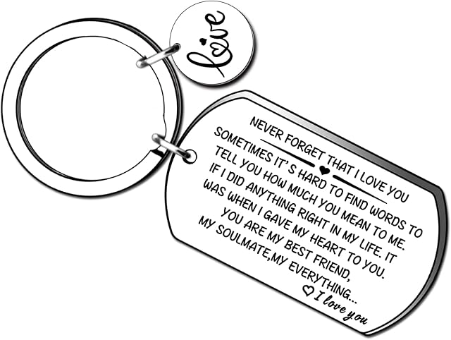 TTOVEN Valentines Gifts for Him Anniversary Keyring Gifts for Boyfriend Husband Never Forget That I Love You Birthday Christmas Gifts Valentines Day Gifts I Love You Gifts for Him