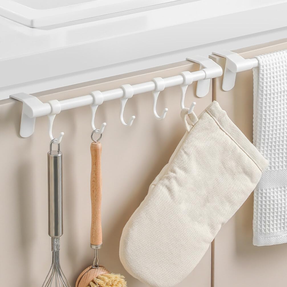 Alipis Küchenutensilien Haken Bohren Multifunktionale Aufbewahrung Für Töpfe Und Handtücher Schrank Minimalistisches Design Installieren Für Küche Und Bad Küche, Haushalt & Wohnen