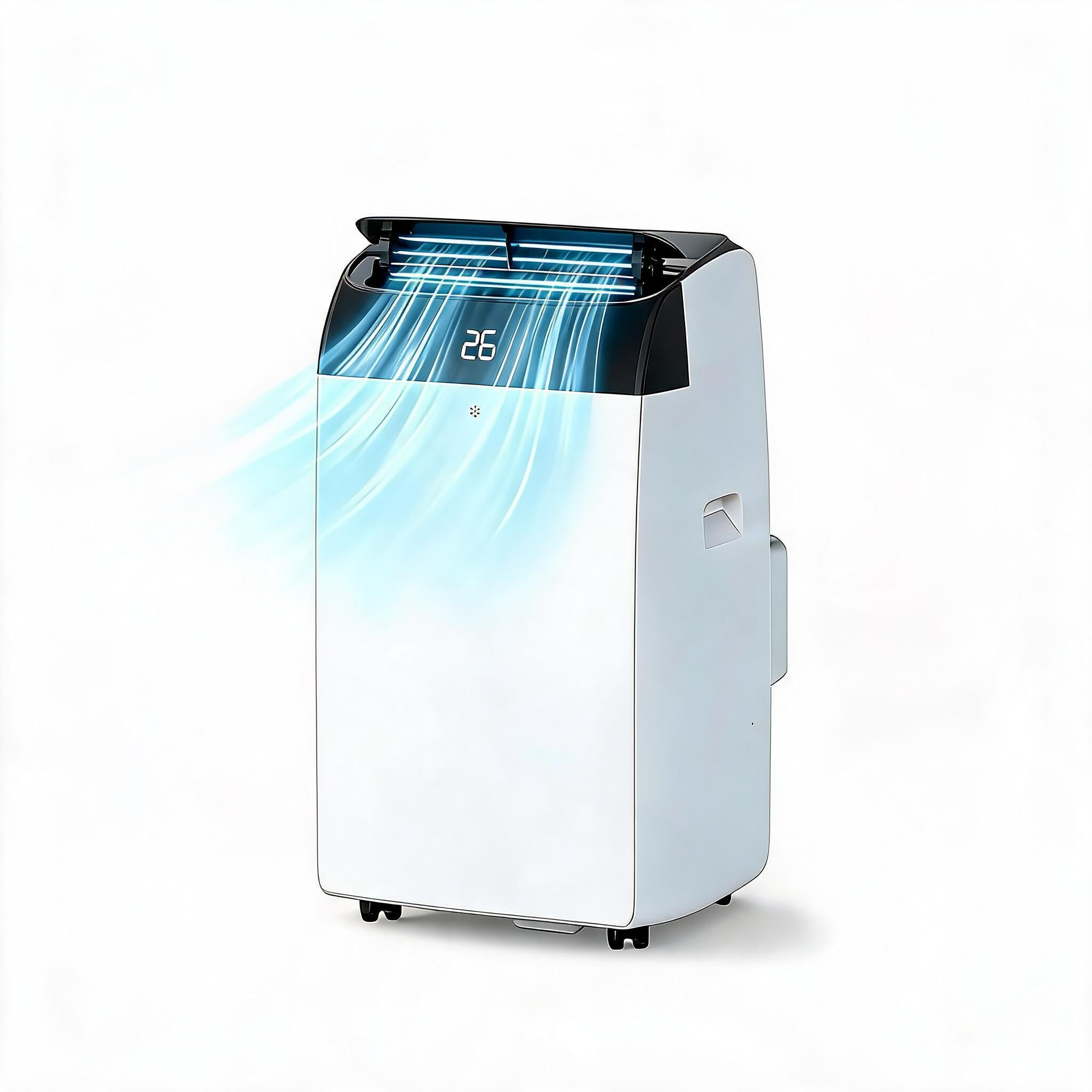 12000 BTU Portable Air Conditioner 6 In 1 Cooling Heating Dehumidifier Unit With Remote Timer Sleep Mode For 550 Sq Ft Rooms