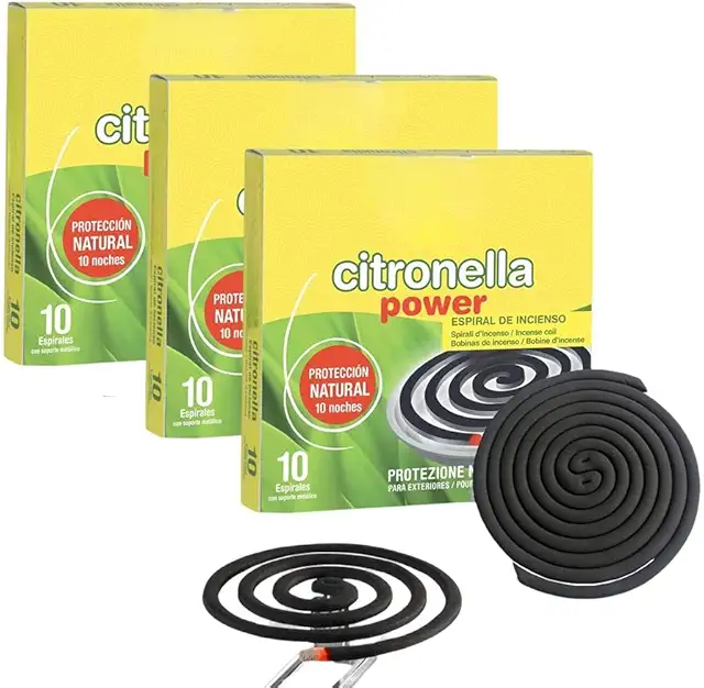 Pack 3 de 10 Espirales Incienso Citronela Antimosquitos - 30 Unidades