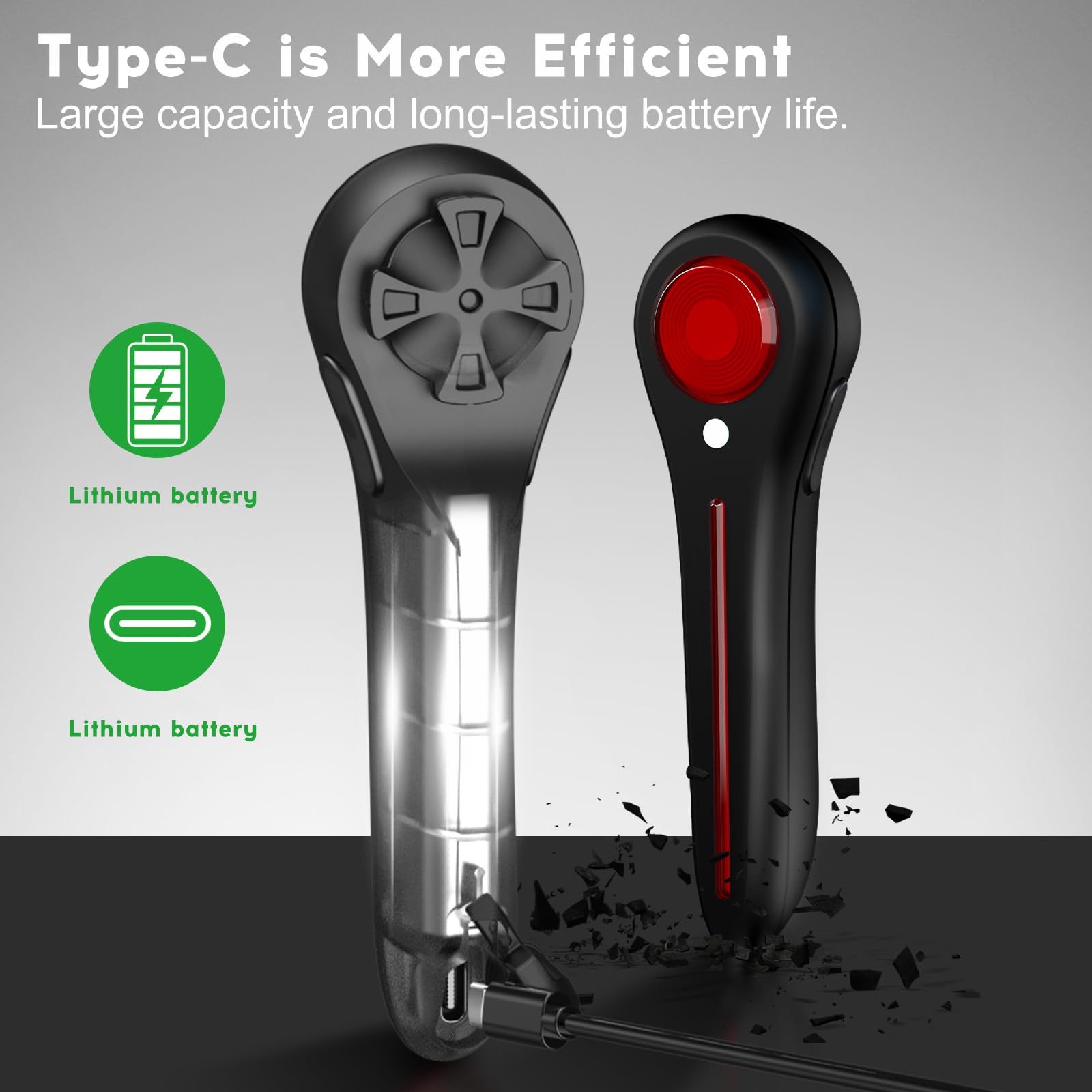 mua&mua Luce Posteriore Bici LED, 6 Modalità di Illuminazione, Ricarica USB-C, 60 Ore di Autonomia, Impermeabile IP65