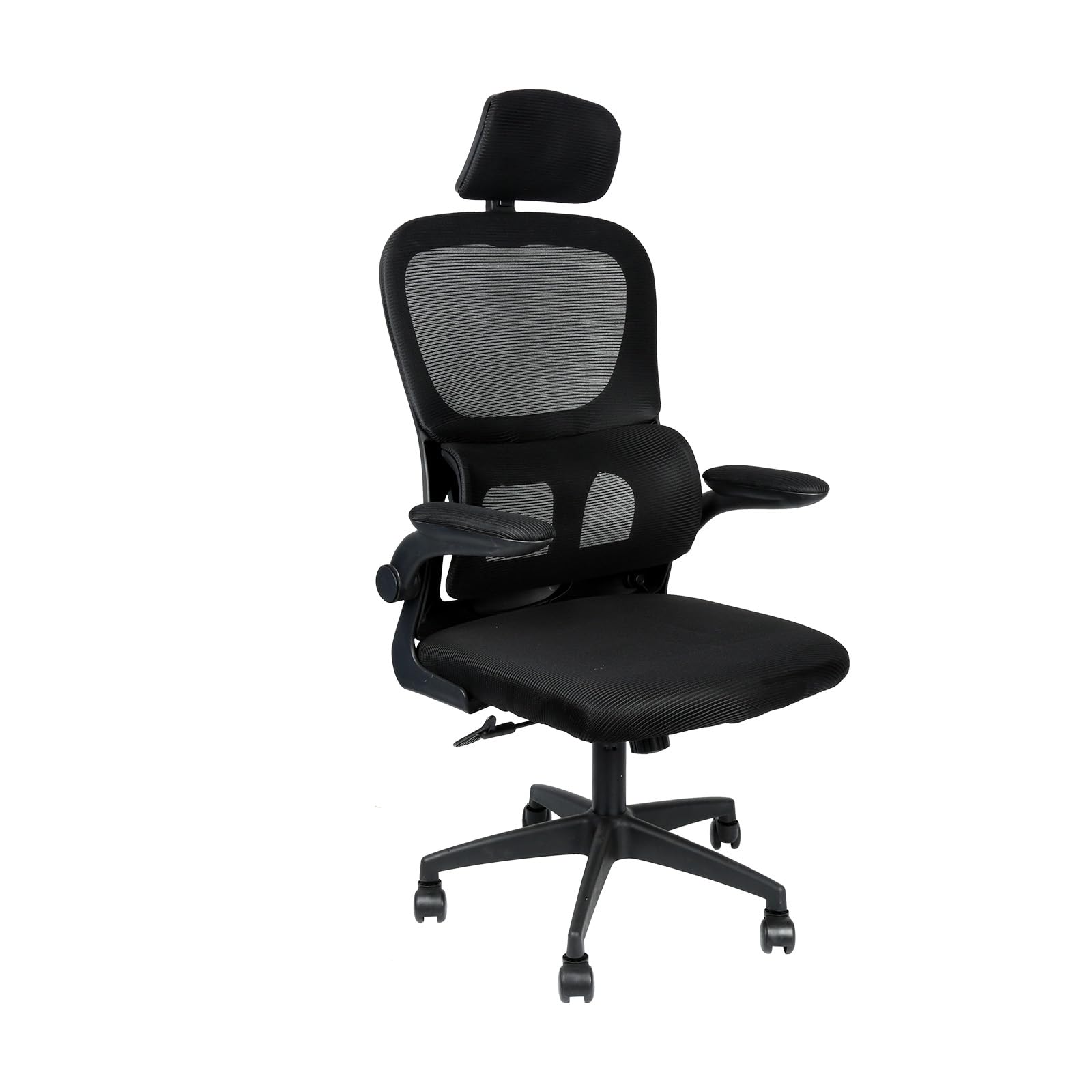LANTUS Ergonomiczne krzesło biurowe, oddychająca siatka, regulowane podparcie lędźwiowe, oddychające siedzisko z siatki, ergonomiczne krzesło regulowane zagłówek i podłokietnik, 125 x 65,5 x 64 cm