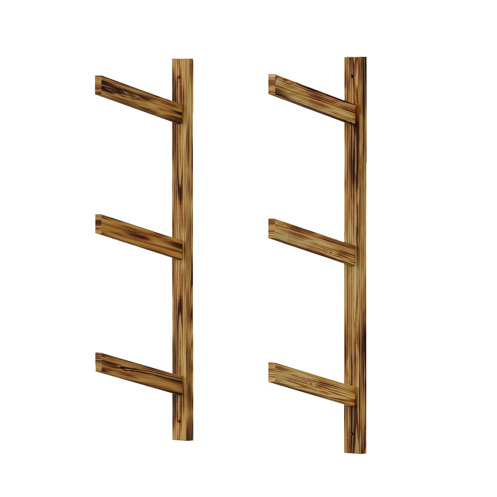 QLS Supporto da parete in legno di pino per 3 paia di skateboard, snowboard e sci, mensola da parete, salvaspazio, larghezza regolabile, stabile, 100 x 5 x 29,5 cm