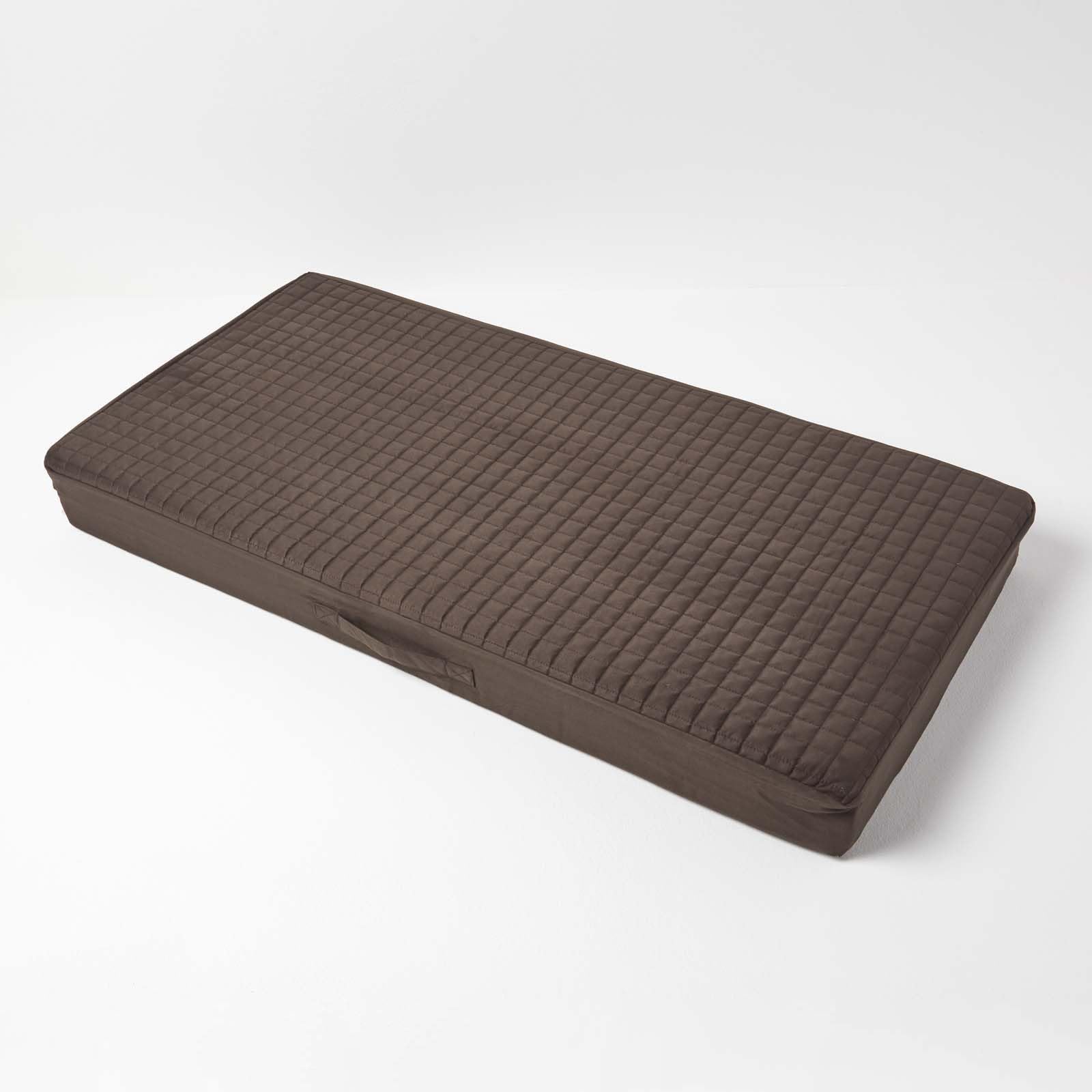 HOMESCAPES Coussin d’Assise pour canapé 2 Places, Coussin rehausseur déhoussable en suédine, Chocolat, 100 x 50 x 10 cm
