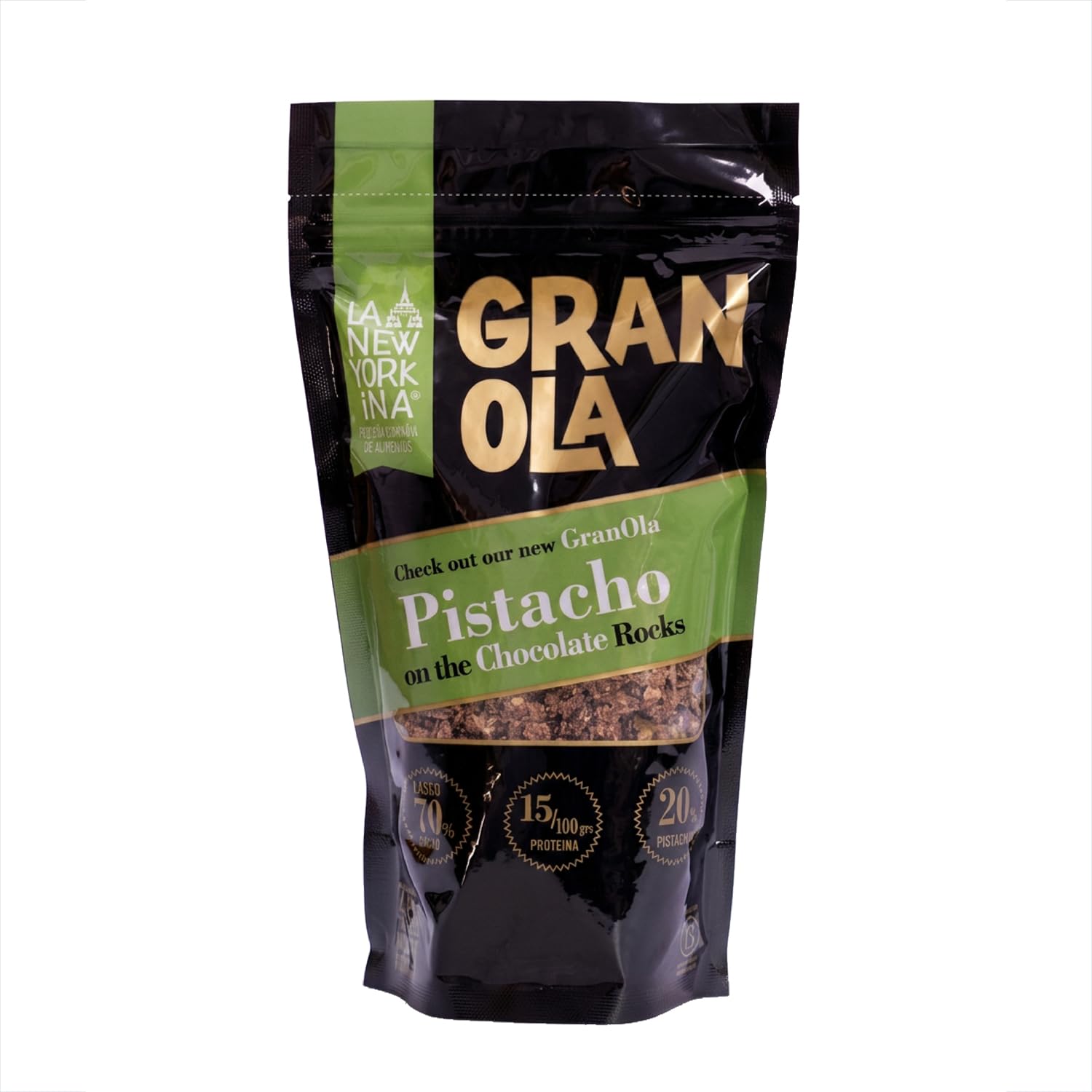 La Newyorkina Granola Pistacho On The Chocolate Rocks 275g Con Pistacho y Chocolate mínimo 70%