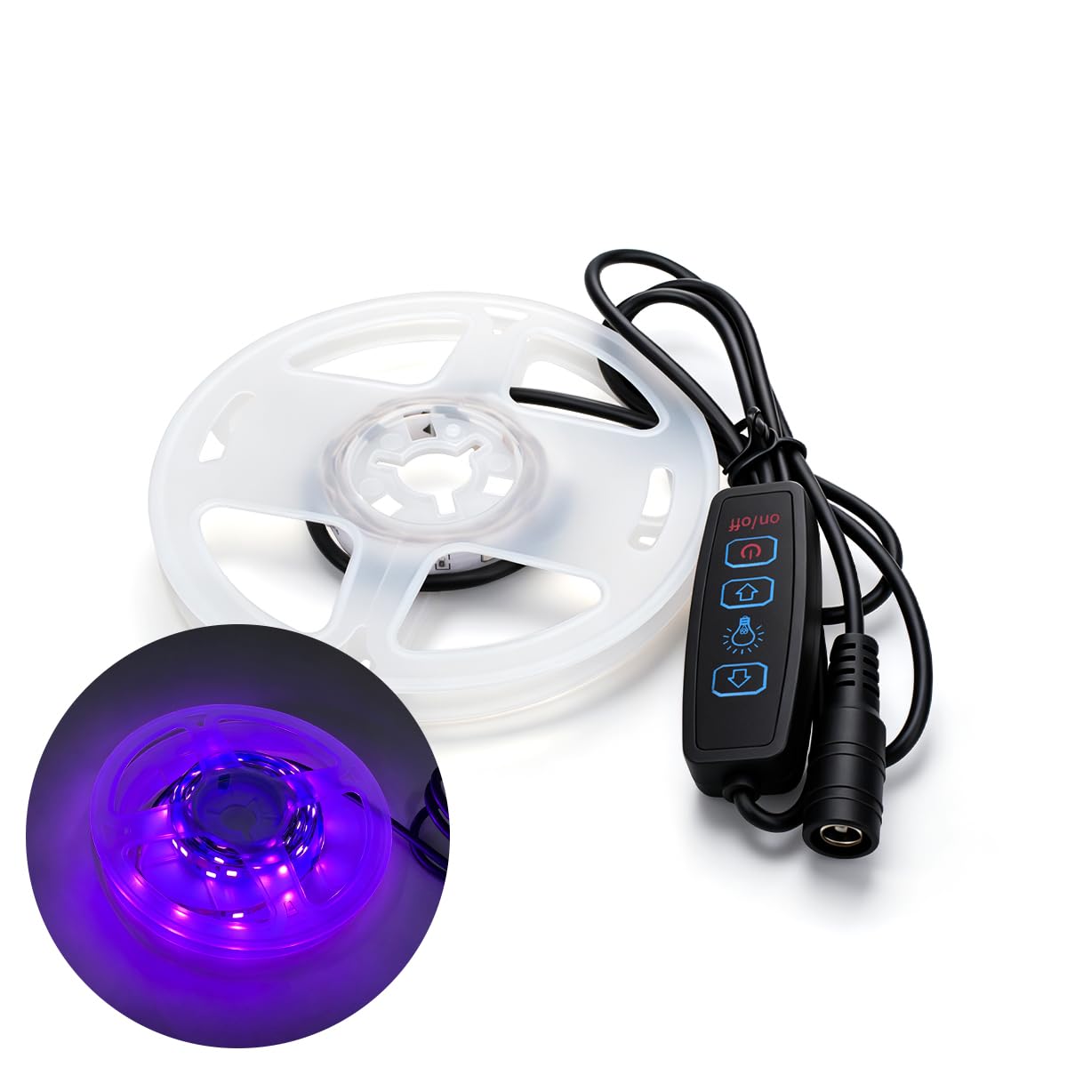 Innfeeltech 1M SMD LED Light Strip, 8mm Width 12V Purple 60LEDs/m Light Strip, DC Connector