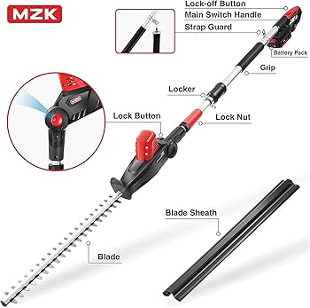 Amazon.com: MZK 20V MAX 23-inch Cordless Pole Hedge Trimmer