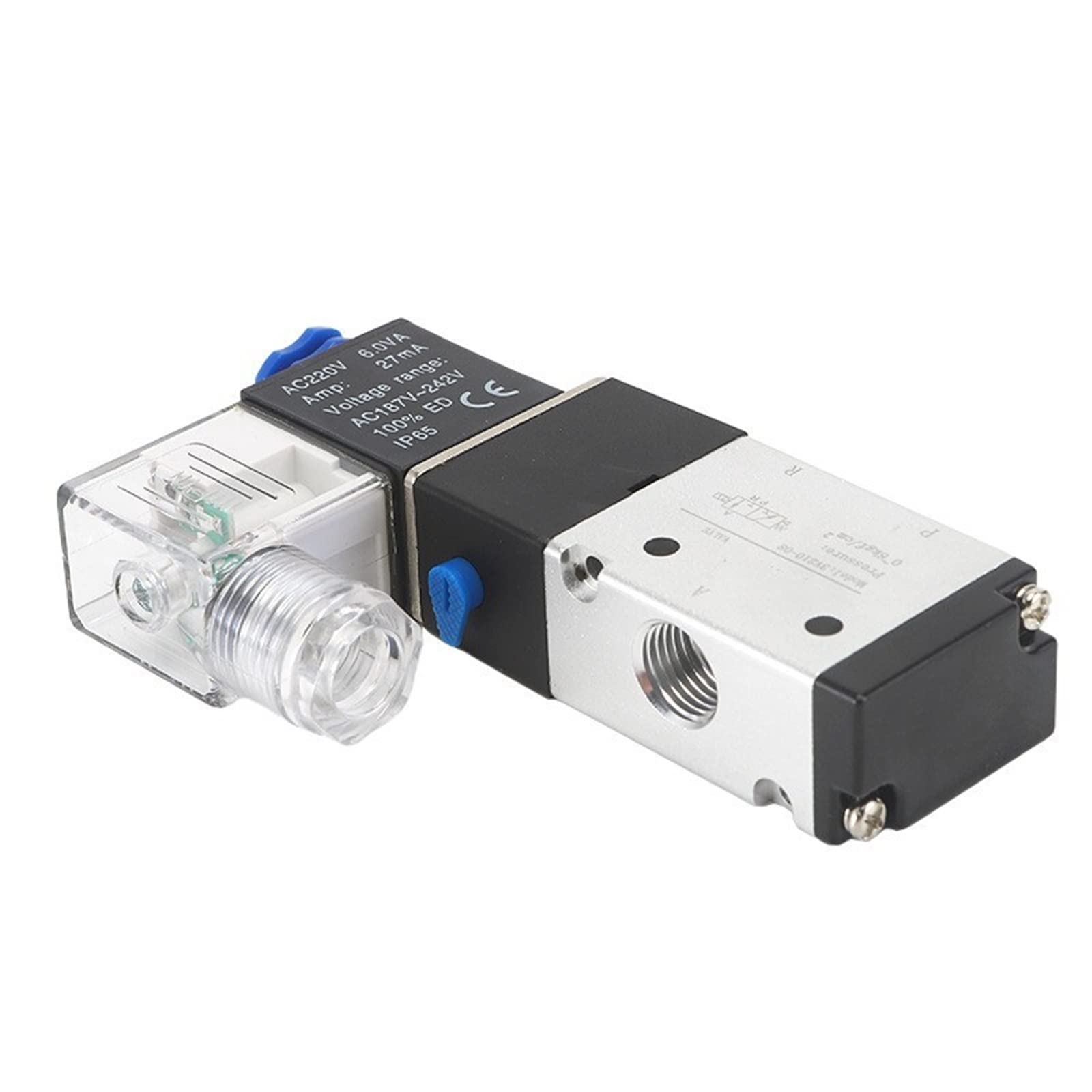 Pneumatyczny zawór elektromagnetyczny 3V210-06/08 DC12 V 24 V AC110 V 220 V 3-drożny 2 pozycje, zawór kierunkowy powietrza, gazowy magnetyczny zawór 1 szt. (3v210-06 AC220v)