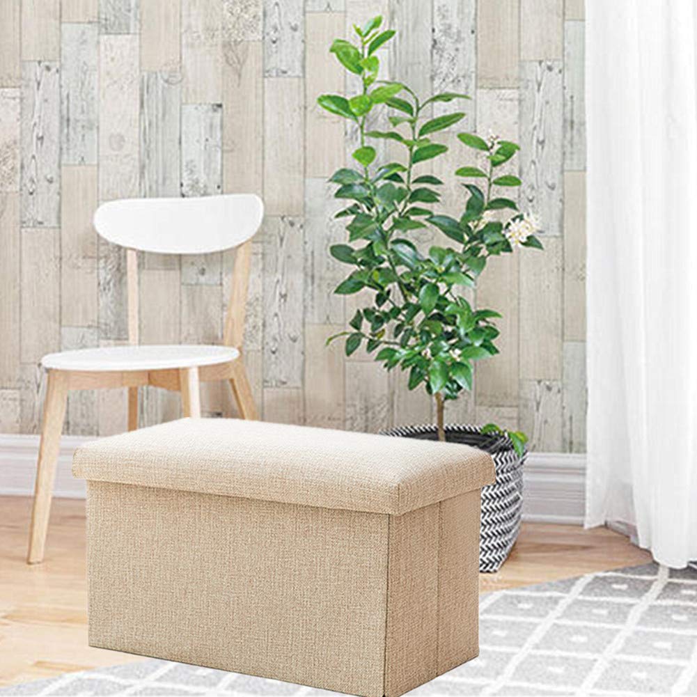 Puff Salon baul Puff almacenaje De Almacenamiento otomana Pie Taburetes Puffs De Almacenamiento de Taburete Pequeño Asiento de Almacenamiento Otomano Beige,50 * 31 * 31