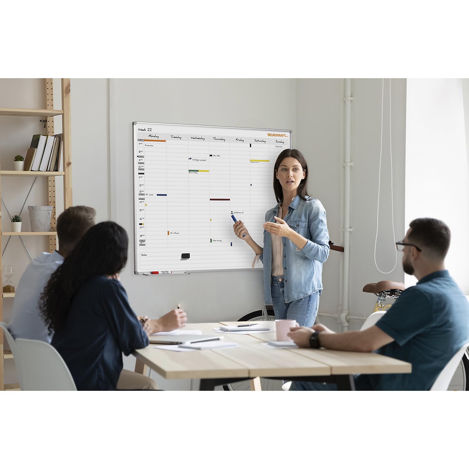 eurokraft | Planning hebdomadaire | neutre | division en 7 jours | l x h 900 x 600 mm
