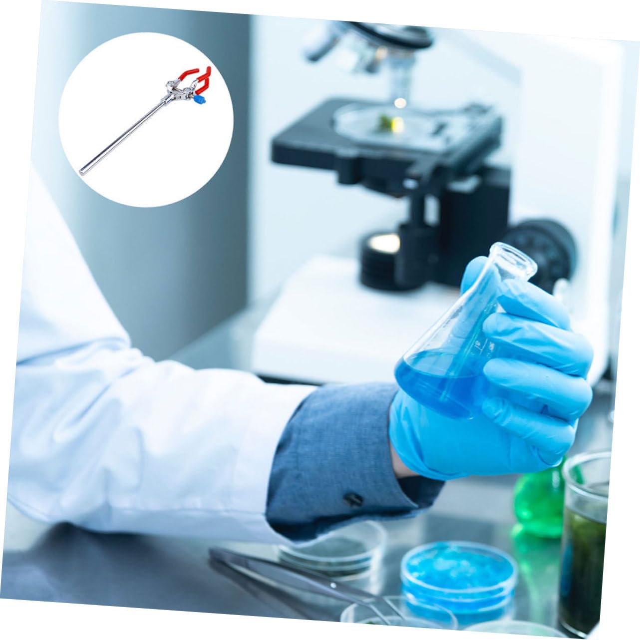 iplusmile 8pezzi Pinza Per Laboratorio Regolabile Acciaio Inossidabile Supporto Per Flask e Provette Accessorio Essenziale Per Esperimenti Scientifici e Sicurezza Nell Uso