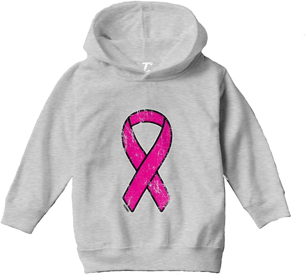 Tcombo Distressed Pink Ribbon - Breast Cancer Toddler/Youth Fleece Hoodie