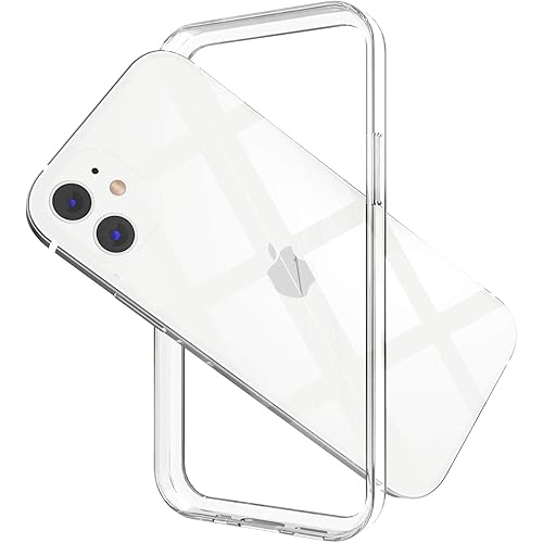 Clear Frame Case Compatible with iPhone 12 Mini 5.4 inch, Slim Fit Ultra Thin PC + Soft TPU No-Back Phone Case